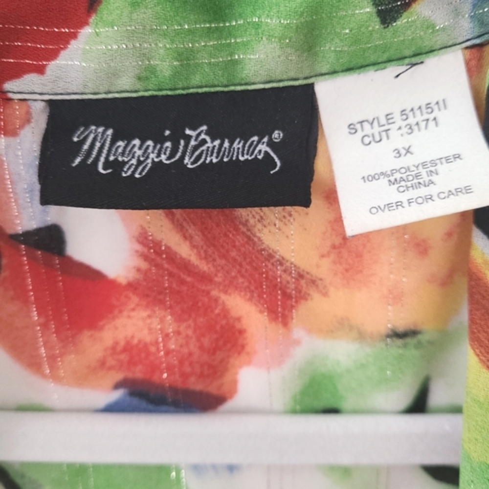 Maggie Barnes floral multi color button up blouse - Picture 8 of 8